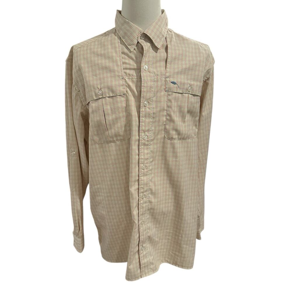 Bob Timberlake Men's Button down Top  Yellow Orange XLT  Tall Long Sleeve
